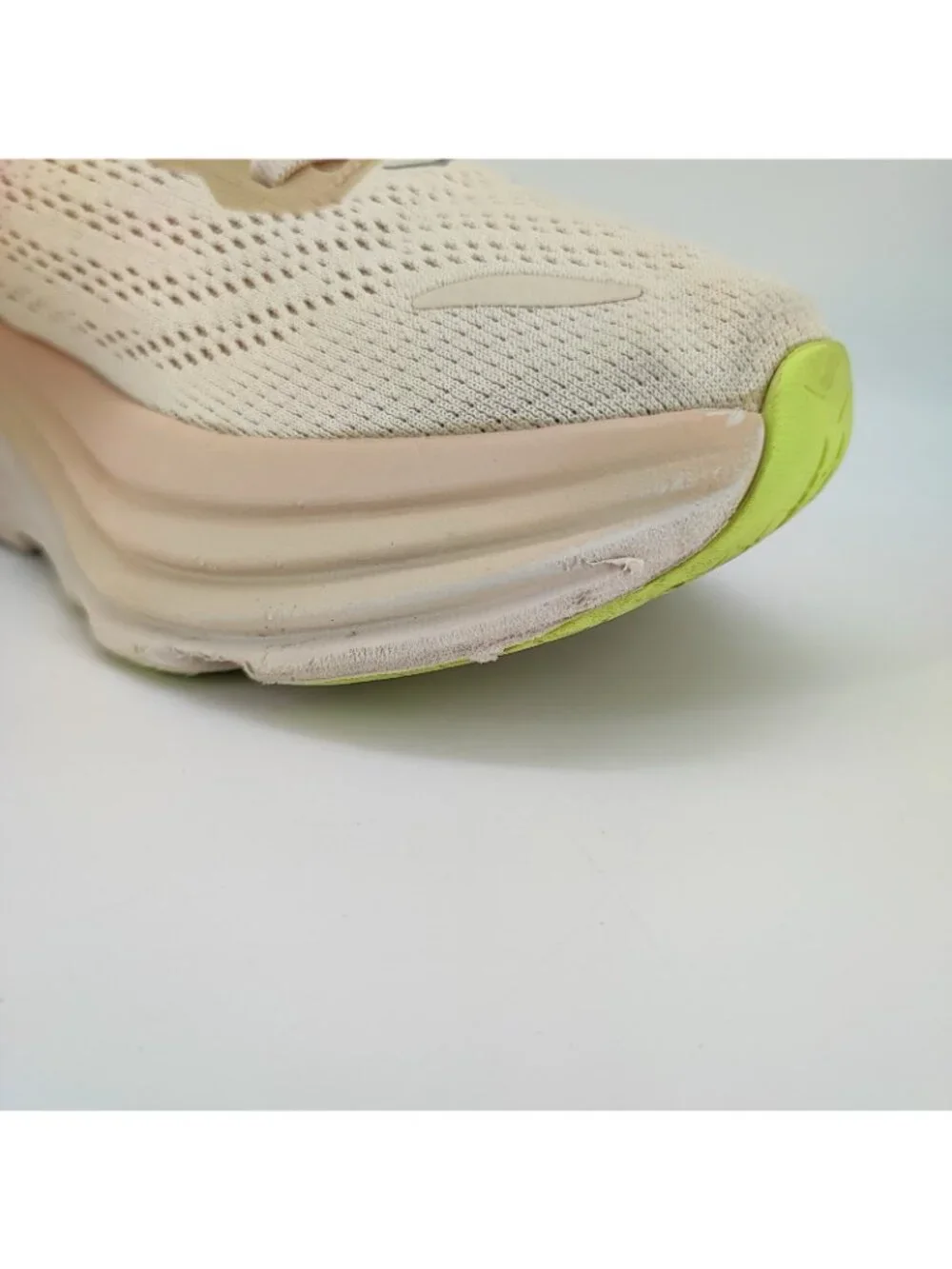 HOKA Bondi 8 Women's Size 9 US Running Shoes Mesh Cream Vanilla 1127952 CMV